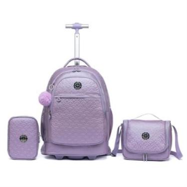 Imagem de Kit Mochila Rodinha Juvenil Primicia Estojo + Lancheira-Feminino