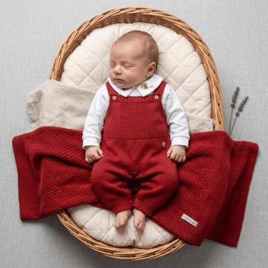 Imagem de Saida Maternidade em Tricô Tamine Baby 3 Peças Menino Mateo, Vermelho