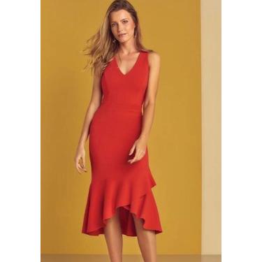 Imagem de Vestido Babado Costas Metal - Glamour Store, M
