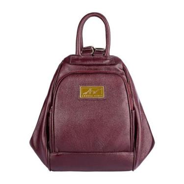 Imagem de Mochila de couro 3 em 1 Sabrina marsala Feminino - Andrea Vinci, Marsa