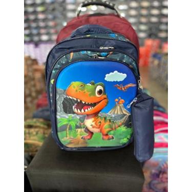 Imagem de Mochilas escolares infantil temáticos - Mix, Dini, Preto, Azul