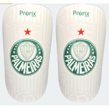 Imagem de Caneleira de Futebol Profix Palmeiras, Branco, P
