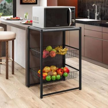 Imagem de Fruteira Esmeralda Multiuso para Cozinha Suporte MicroOndas Bebedouro 
