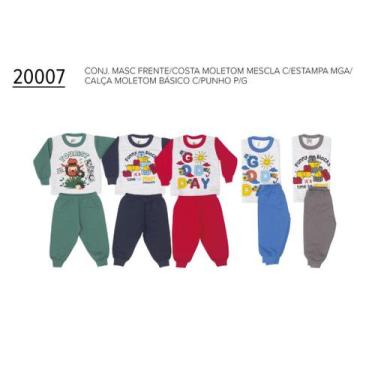 Imagem de Conjunto Infantil Masculino Blusa e Calça Moletom P ao G - Visual Radi