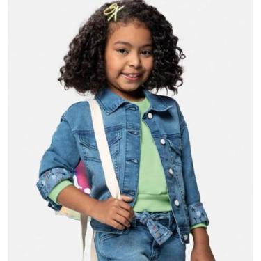 Imagem de Jaqueta Jeans Infantil Menina Oversized Jeans Claro com Elastano - Car