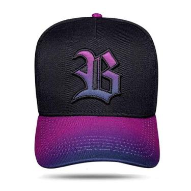 Imagem de Boné Blck Brasil Snapback Aba Degradê -, Azul marinho, Roxo, UNICO