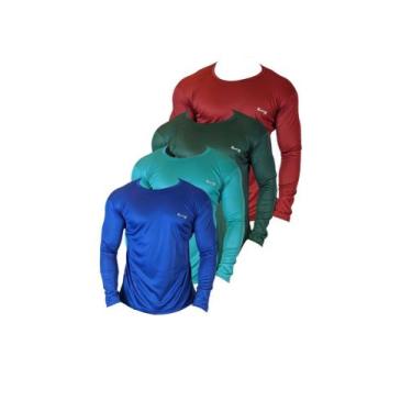 Imagem de 3 camisas proteção solar térmica uv 50+ segunda pele unissex - fator s