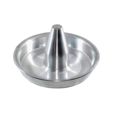 Imagem de Assadeira para Frango Assado Peru Chester em Alumínio Fundido 27cm 2,1L Cone 14,5cm Prata