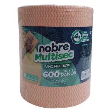 Imagem de Pano Multiuso Nobre Laranja 300M X 28CM Rolo com 600 Picotes Viscose e Poliéster Antibacteriano