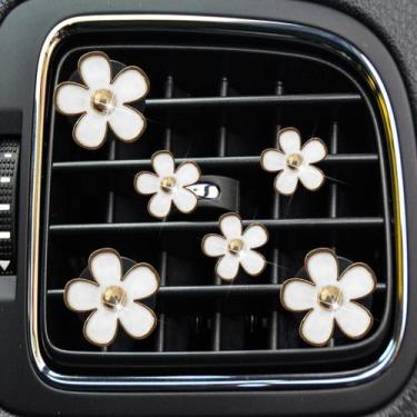 Imagem de Clipe Aromatizador para Carro EGBANG Flor Margarida 6 Peças Branca
