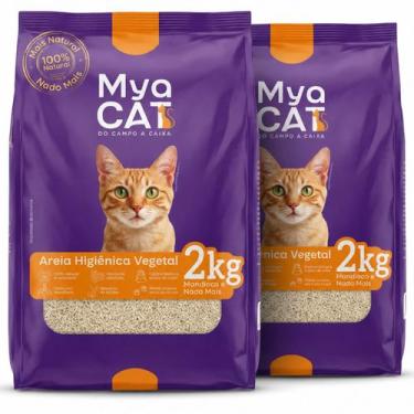 Imagem de Kit 2 Areia Gato 4Kg Higienica MyaCat Mandioca Antiodor