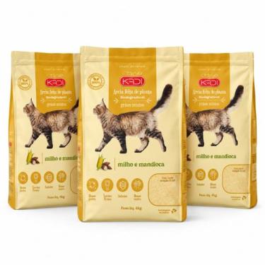 Imagem de Kit Areia Biodegradável Kadi Grãos Mistos 4Kg a 20kg Gatos -, 3un