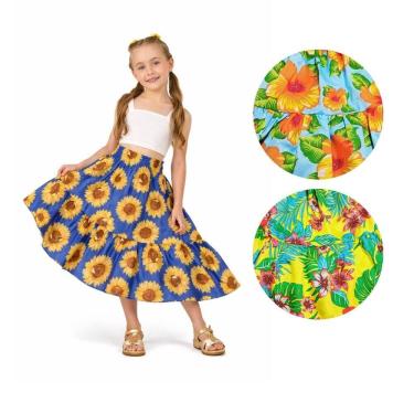 Imagem de Saia de Carimbó Rodada Infantil Dança de Roda Festa Típica Prenda Gaúcha Tradicional Brasileira Festa Junina Arraiá Caip