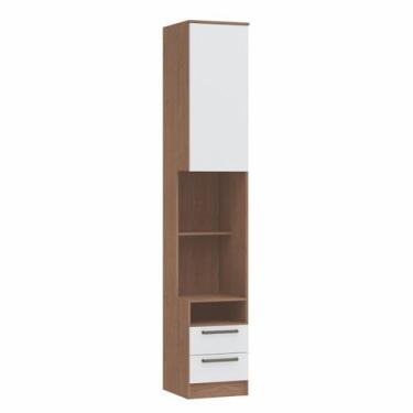 Imagem de Mesa de Cabeceira Modulada Reto 1 Porta 2 Gavetas Requinte+ 100% MDF M