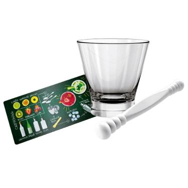Imagem de Kit Caipirinha VDR0632PS Passo a Passo em Vidro com Estampa Decorativa para Cozinha Verde Euro Home