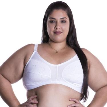 Imagem de Sutiã Plus Size Nayane Rodrigues Linha Charme Sem Bojo, 48, Branco