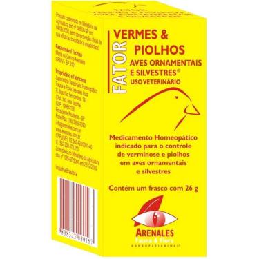 Imagem de Sistema de Terapia Arenales Fator Vermes & Piolhos Aves Ornamentais e Silvestres - 26 g