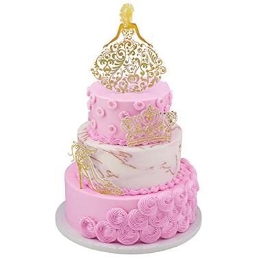 Imagem de DecoPac Cake Decorating CAKE KIT-QUINCEANERA- XL-GOLD Cake and Cupcake Toppers for Birthdays and Parties