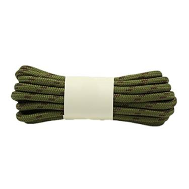 Imagem de Cicilin Cadarços redondos para botas resistentes e duráveis para caminhadas ao ar livre, Marrom e verde militar, 140cm