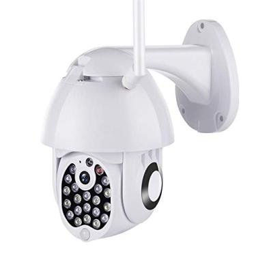 Imagem de Mini câmera de segurança externa, câmera PTZ IP HD 1080P, Pan Tilt Zoom Câmera CCTV sem fio com lente de 3,6 mm, com áudio bidirecional, visão noturna colorida, detecção de movimento