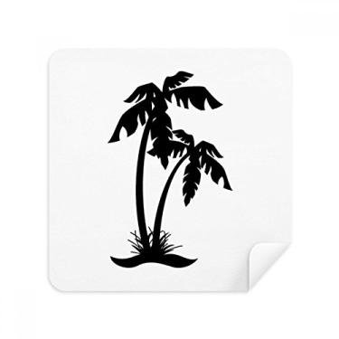 Imagem de Pano de limpeza de tela com contorno de praia preto Coconut Tree com tecido de camurça, pacote com 2