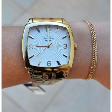 Imagem de Relogio Champion Dourado Quadrado Cn28740h