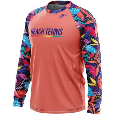 Imagem de Camiseta Manga Longa Unx Beach Tennis Floral Salmão