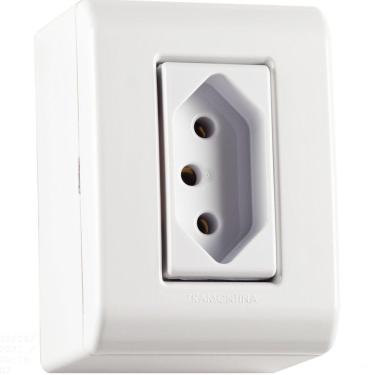Imagem de Caixa de Sobrepor com 1 Tomada 2P+T 20 A 250 V Tramontina LizFlex Branca Tramontina