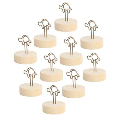 Imagem de Coloque o suporte do cartão, tipo vertical 10 PCS base de log Suporte de número de mesa em forma de tartaruga simples bonito para festival para mesa de jantar para festa de natal