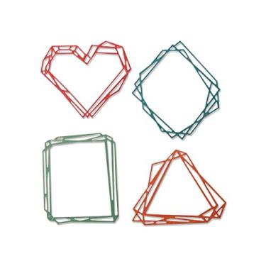 Imagem de Sizzix Conjunto de moldes Thinlits com 4 molduras geográficas por Tim Holtz, multicolorido