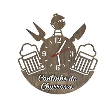 Imagem de Relógio De Parede 3D em MDF Cantinho do Churrasco 30CM