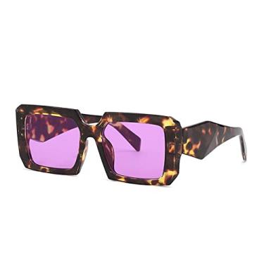 Imagem de Óculos de sol de luxo retrô quadrado feminino moda colorido leopardo gradiente sombras uv400 masculino designer óculos de sol, c7, outros