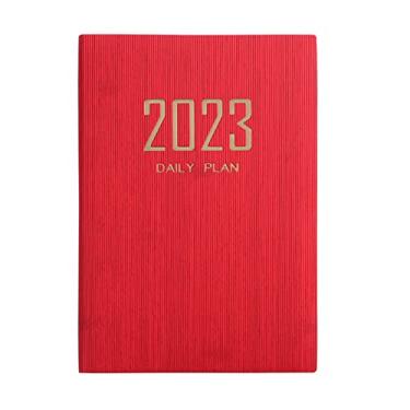 Imagem de Agenda 2023 - janeiro de 2023 - dezembro de 2023, planejador acadêmico semanal e mensal com abas, planejadores diários de escritório e estudantes, livros de data e planejadores 2023, papel mais grosso (vermelho, A5)