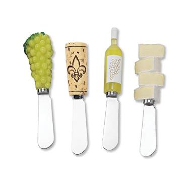 Imagem de Wine Things Conjunto de 4 espátulas de queijo de resina para festa de vinho branco