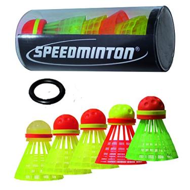 Imagem de Speedminton Pacote com 5 tubos Speeder – incluindo 5 pássaros diferentes para velocidade – badminton/crossminton para jogos ao ar livre (SM03-100-5)