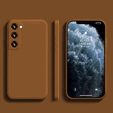 Imagem de Capa de silicone líquido quadrado para Samsung Galaxy S22 S21 S20 Ultra Plus FE S10 A73 A72 A71 A53 A52 A51 A33 A32 A31 4G 5G A12 Capa, marrom, para Galaxy S10