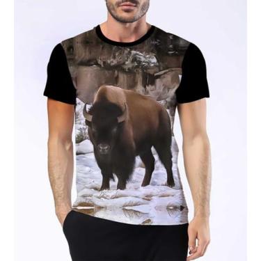 Imagem de Camisa Camiseta Bisão-Americano Animal Búfalo Manadas Hd 2 - Dias No E