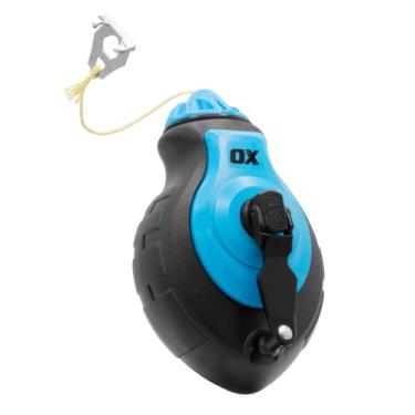 Imagem de OX Carretel de giz Tools Pro Aluminum Body 6x Gear com linha reforçada Kevlar | Linha de giz forte e grossa | Ferramenta de linha de giz | Caixa de giz | Linha KEVLAR
