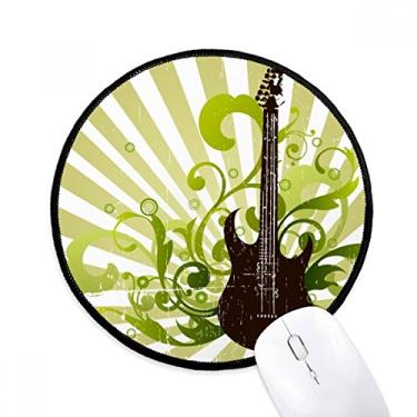 Imagem de Tapete de mouse verde, guitarra, música, estampa fresca, para computador