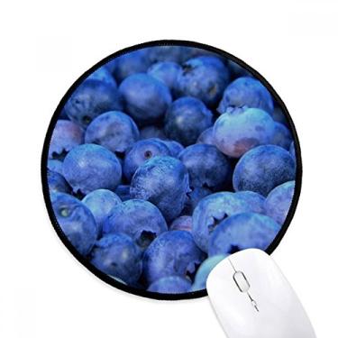 Imagem de DIYthinker Tapete de mouse com imagem de frutas tropicais de mirtilo fresco para escritório tapete redondo para computador
