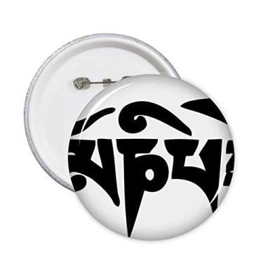 Imagem de Broche de símbolo de personagem preto Cultura 5 peças