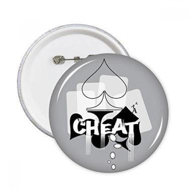 Imagem de Jogo de cartas de coração utensílios de jogo padrão pinos redondos crachá botão emblema acessório decoração 5 peças