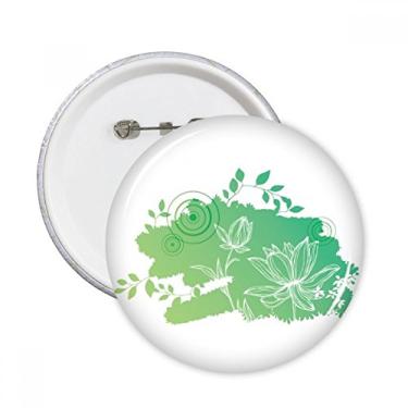 Imagem de Flor de lótus, sapo, folhas de planta, flor, alfinetes redondos, emblema, acessório, decoração, 5 peças
