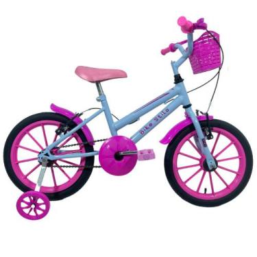 Imagem de Bicicleta Infantil Passeio Aro 16 Feminina Azul Bebê - Samy