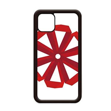 Imagem de Capa vermelha abstrata flor de Natal origami para iPhone 12 Pro Max para Apple Mini Mobile Case Shell