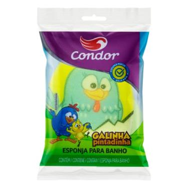 Imagem de Esponja Baby para Banho Galinha Pintadinha Formato Ovinho, Condor, Amarela, Pequeno