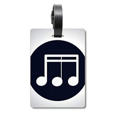 Imagem de Triple-Demiquaver nota musical preta mala etiqueta cartão de bagagem pendurado Scutcheon etiqueta