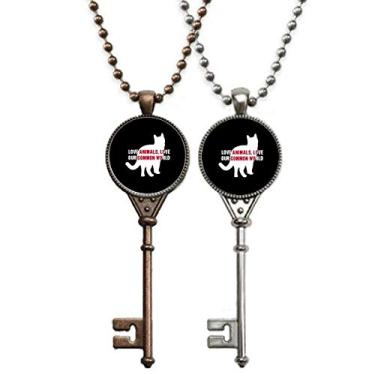 Imagem de OFFbb-USA Love Animals Love Our Common World Key Colar Pingente Joias Decoração de Casal