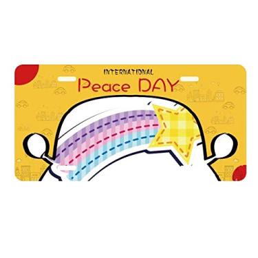 Imagem de DIYthinker Placa de carro com meteoros do Universo e Alienígena, decoração de carro, dia da paz