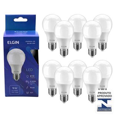 Imagem de Kit Lampada led 9W 6500k Branco Frio Bivolt - Elgin - 10 Unidades